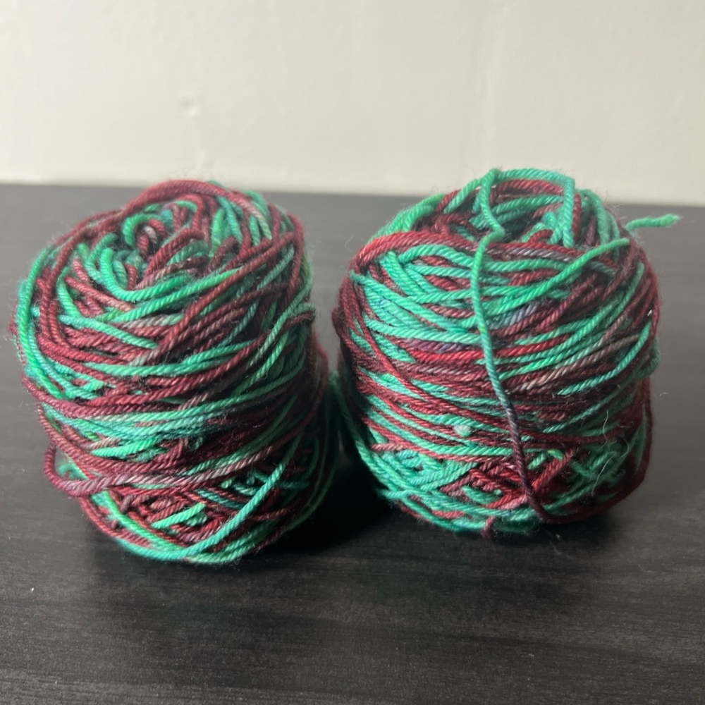 2 Mini Skeins in Teal and Berry